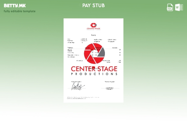 Шаблон за уплатница во модерен стил Centre Stage Productions